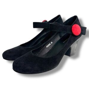 Django & Juliette Splurge Mary Jane Heels Black Suede